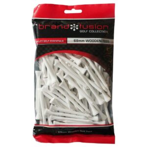 Brand Fusion Wooden Golf Tees 69mm - 110 Pack - White